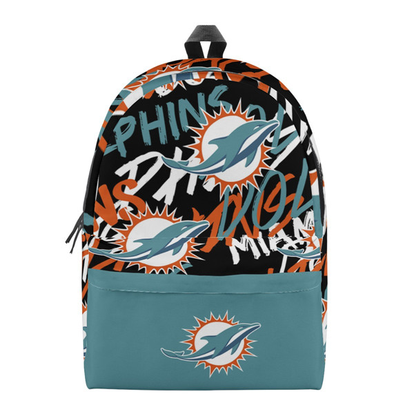 Miami Dolphins All Over Print Polyester Backpack 001